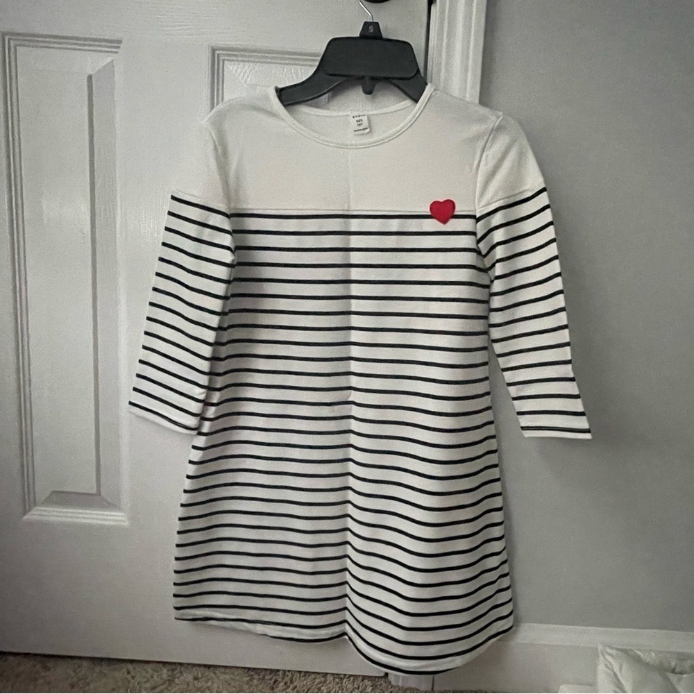 Girls Long-sleeve Striped Dress